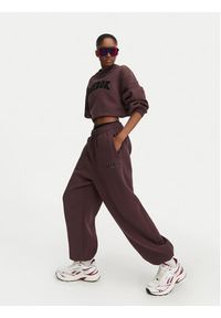Reebok Spodnie dresowe Iza RK25687CCW Brązowy ciemny Regular Fit. Kolor: brązowy. Materiał: bawełna #4