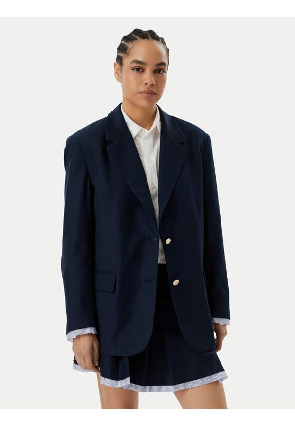Tommy Jeans Marynarka DW0DW22601 Granatowy Boyfriend Fit. Kolor: niebieski. Materiał: syntetyk