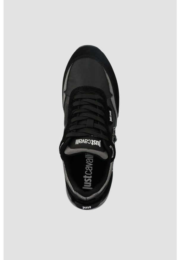 Just Cavalli - JUST CAVALLI Czarne sneakersy Fondo Action Basic. Kolor: czarny