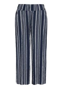 Cellbes Spodnie z szerokimi nogawkami (culotte) z gniecionego dżerseju granatowy biały female niebieski/biały 50/52. Kolor: biały, wielokolorowy, niebieski. Materiał: jersey. Wzór: paski #1