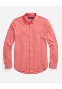 Ralph Lauren - RALPH LAUREN - Różowa koszula z kultowym logo Custom Fit. Typ kołnierza: polo. Kolor: różowy, wielokolorowy, fioletowy. Materiał: bawełna. Długość rękawa: długi rękaw. Długość: długie. Wzór: haft