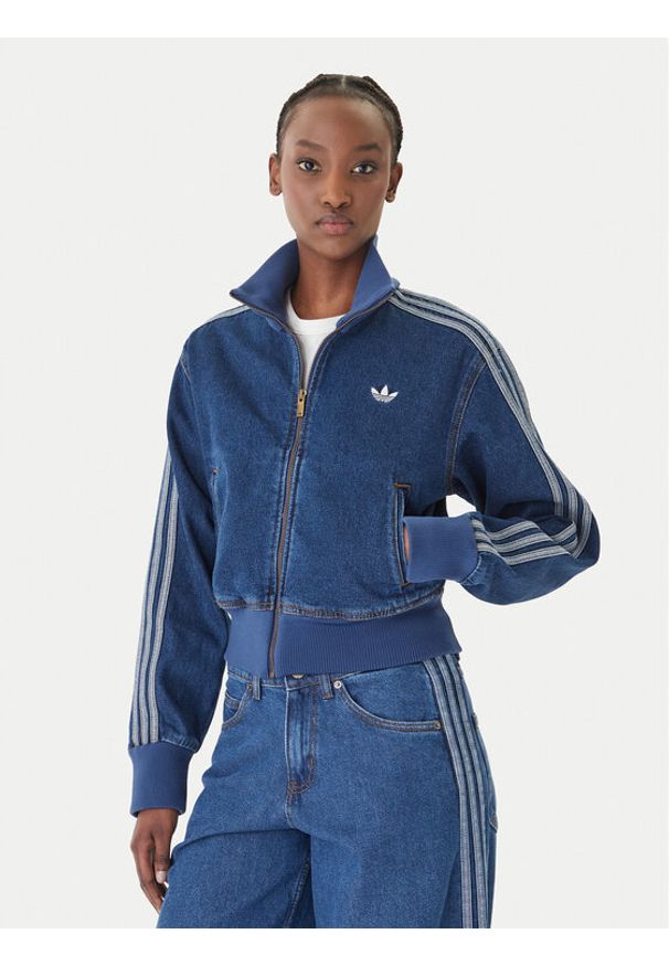 Adidas - adidas Kurtka jeansowa Firebird KD2913 Niebieski Regular Fit. Kolor: niebieski. Materiał: bawełna
