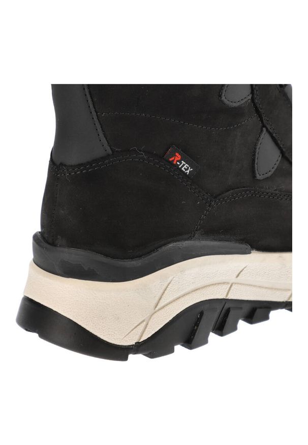 Czarne Śniegowce Rieker Ocieplane Buty Damskie. Kolor: czarny. Materiał: futro, skóra. Szerokość cholewki: normalna