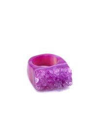 Brazi Druse Jewelry - Pierścionek Agat Druza Różowa rozmiar 14. Kolor: różowy. Kamień szlachetny: agat
