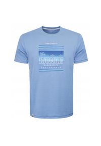 Koszulka Męska (T-Shirt) - Pako Jeans - Nadruk, Niebieska. Okazja: na co dzień. Kolor: niebieski. Materiał: bawełna. Wzór: nadruk. Styl: casual