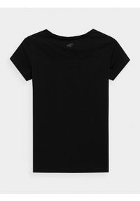 4f - T-shirt damski. Kolor: czarny. Materiał: bawełna, dzianina #2