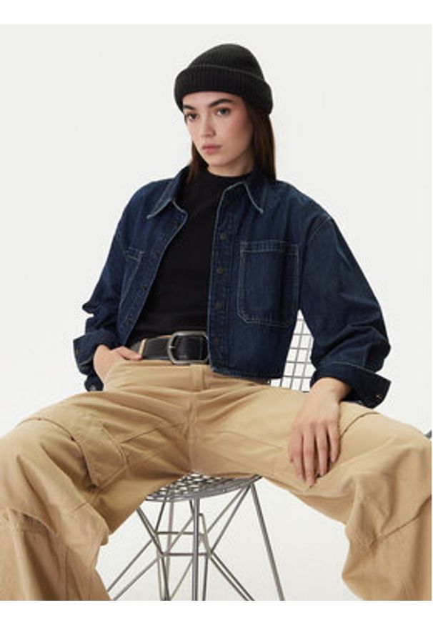 G-Star RAW - G-Star Raw Koszula jeansowa D26851-E090 Granatowy Boxy Fit. Kolor: niebieski. Materiał: bawełna