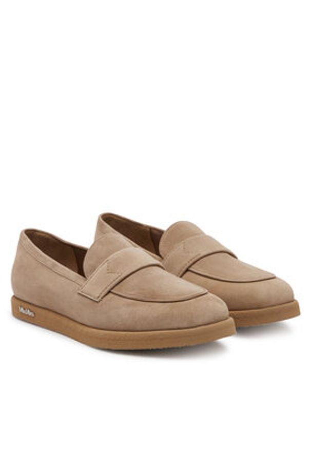 Max Mara Mokasyny Softmoc 2514521191600 Beżowy. Kolor: beżowy. Materiał: skóra, zamsz