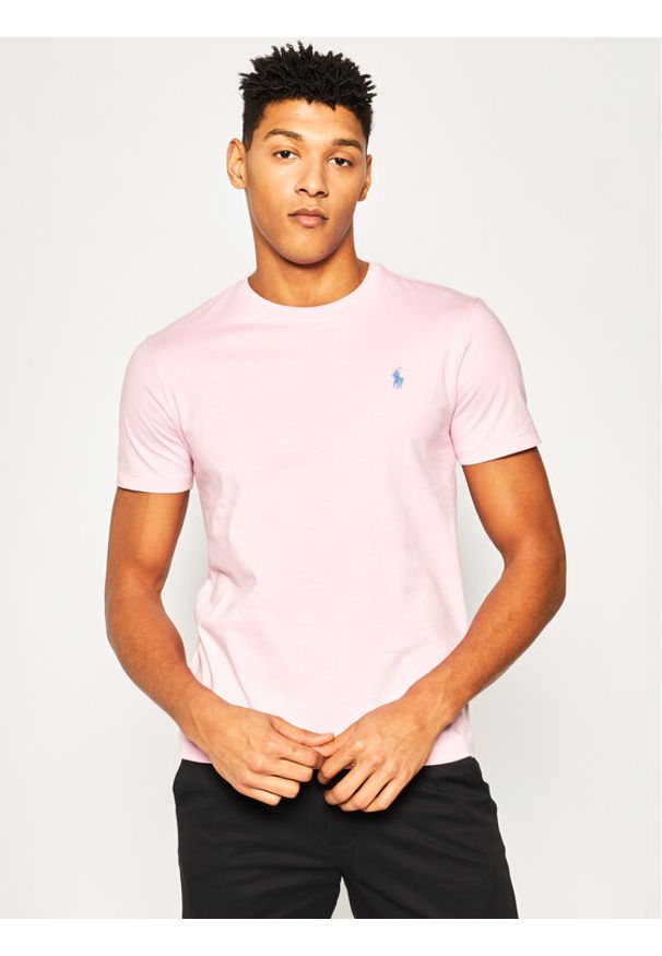 Polo Ralph Lauren T-Shirt 710671438 Różowy Custom Slim Fit. Typ kołnierza: polo. Kolor: różowy. Materiał: bawełna