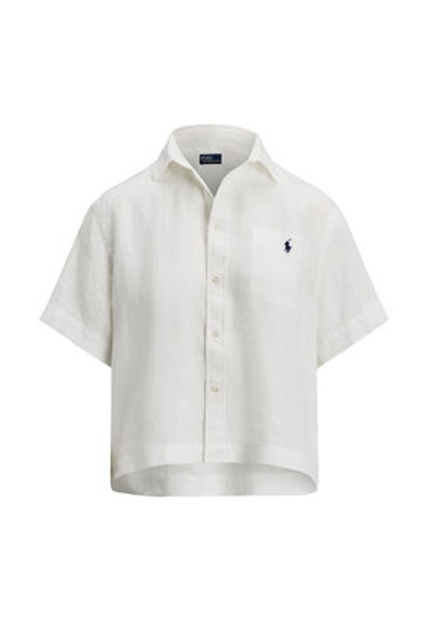 Polo Ralph Lauren Koszula 211965847001 Biały Relaxed Fit. Typ kołnierza: polo. Kolor: biały. Materiał: len