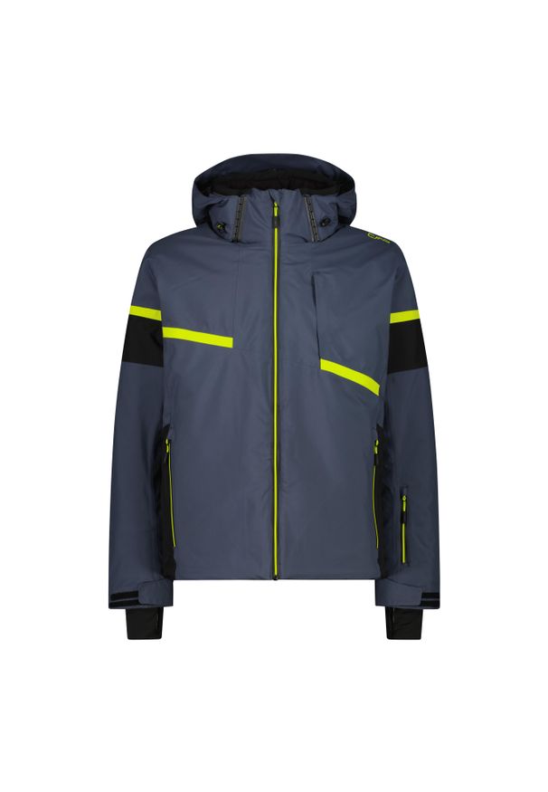 Kurtka narciarska z kapturem i zamkiem CMP. Typ kołnierza: kaptur. Kolor: szary. Sezon: zima. Sport: narciarstwo