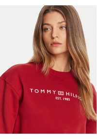 TOMMY HILFIGER - Tommy Hilfiger Bluza WW0WW39791 Czerwony Relaxed Fit. Kolor: czerwony. Materiał: bawełna #5