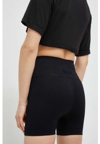 Helly Hansen szorty sportowe Allure damskie kolor czarny gładkie high waist. Stan: podwyższony. Kolor: czarny. Materiał: skóra, dzianina. Wzór: gładki. Styl: sportowy #3