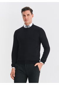 Pako Lorente - PAKO LORENTE - Czarny sweter męski. Okazja: na co dzień. Kolor: niebieski, czarny. Materiał: nylon, wiskoza. Sezon: jesień. Styl: casual #1