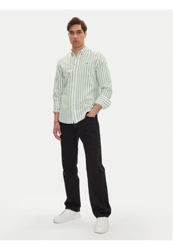 Mustang Koszula Rawlins 1016249 Zielony Slim Fit. Kolor: zielony. Materiał: bawełna