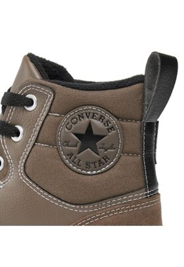 Converse Trampki Chuck Taylor All Star Berkshire Boot A04476C Beżowy. Kolor: beżowy. Materiał: skóra