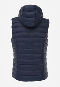 Born2be - Granatowa Pikowana Kamizelka Przejściowa z Kapturem Neanissa. Okazja: na co dzień. Typ kołnierza: kaptur. Kolor: niebieski. Materiał: jeans. Styl: casual #7