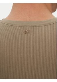 AMI PARIS - AMI Paris Tank top HTK060.JE0117 Khaki Regular Fit. Kolor: brązowy. Materiał: bawełna #5