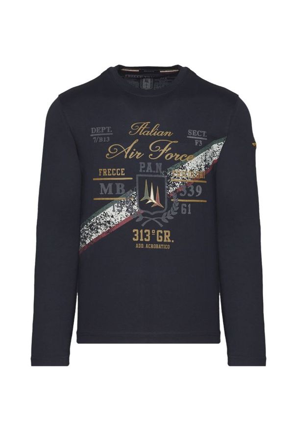 Longsleeve Aeronautica Militare. Materiał: bawełna. Długość rękawa: długi rękaw. Długość: długie. Wzór: nadruk