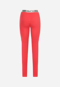 Born2be - Czerwone Elastyczne Legginsy z Szeroką Gumą w Pasie Rindama. Kolor: czerwony. Materiał: guma. Styl: sportowy #3