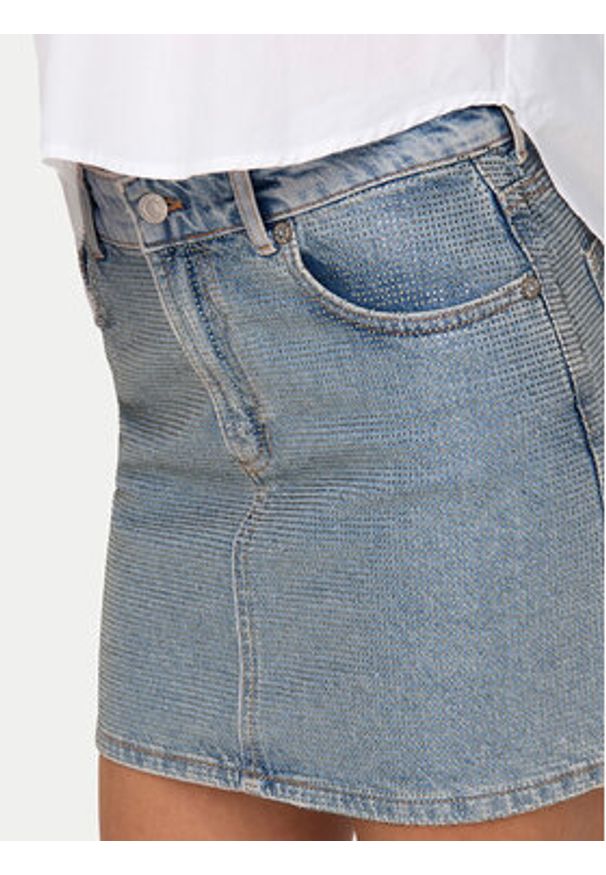 only - ONLY Spódnica jeansowa Hollywood 15342137 Niebieski Regular Fit. Kolor: niebieski. Materiał: bawełna