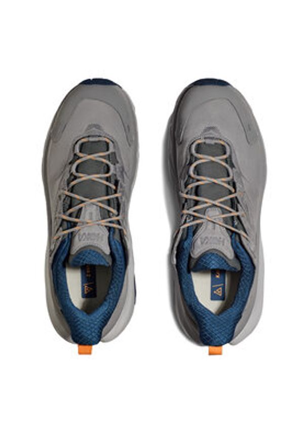 HOKA - Hoka Trekkingi Kaha 2 Low GTX GORE-TEX 1123190 Szary. Kolor: szary. Materiał: nubuk, skóra. Technologia: Gore-Tex. Sport: turystyka piesza