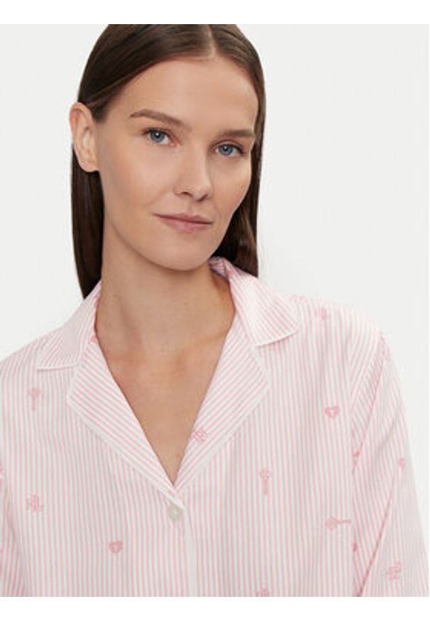 Lauren Ralph Lauren - LAUREN RALPH LAUREN Piżama ILN72396 Różowy Relaxed Fit. Kolor: różowy. Materiał: bawełna, wiskoza