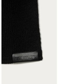 Trussardi Jeans - Szalik. Kolor: czarny. Materiał: wełna, dzianina, akryl. Wzór: gładki #2