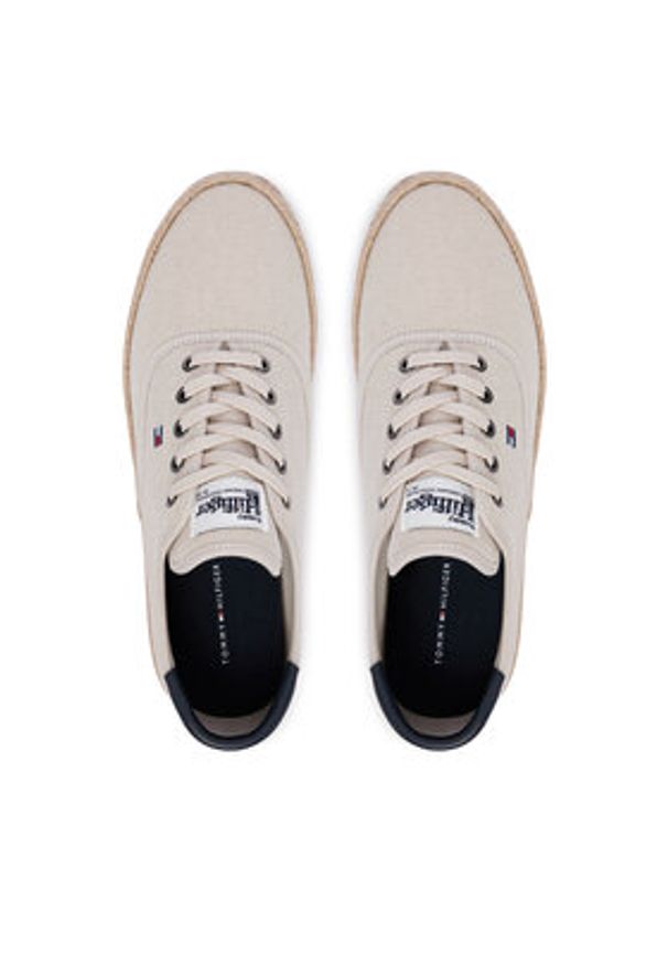 TOMMY HILFIGER - Tommy Hilfiger Espadryle Th Hi Vulc Core Jutte Canvas FM0FM05872 Szary. Kolor: szary. Materiał: materiał