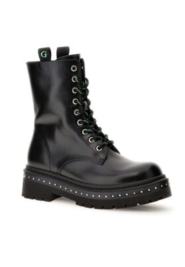 Guess Botki Joya FL7JYA LEA10 Czarny. Kolor: czarny. Materiał: skóra