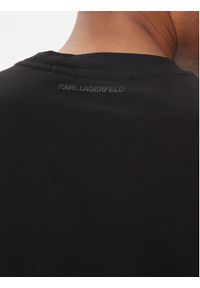 Karl Lagerfeld - KARL LAGERFELD T-Shirt 755424 542241 Czarny Regular Fit. Typ kołnierza: dekolt w karo. Kolor: czarny. Materiał: bawełna