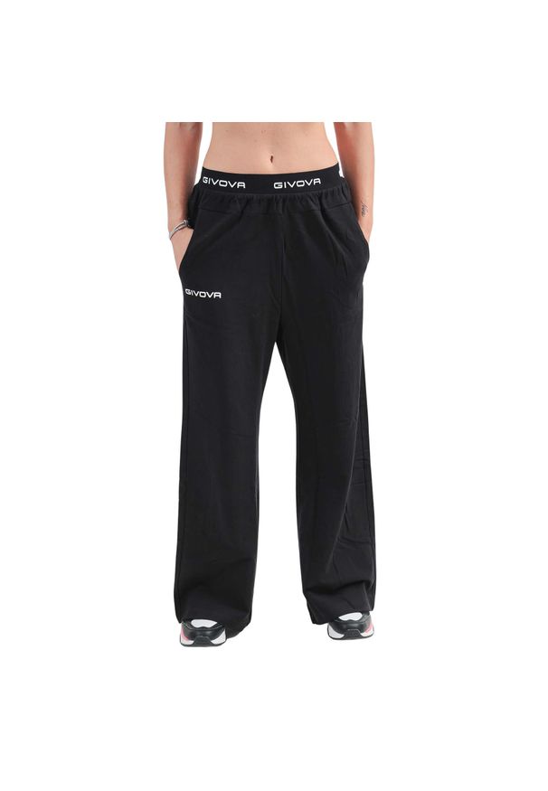 Damskie spodnie dresowe Givova. Kolor: czarny. Materiał: dresówka. Sport: fitness