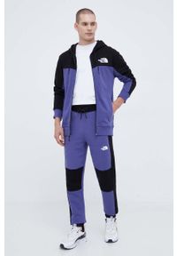 The North Face spodnie dresowe bawełniane kolor fioletowy wzorzyste. Kolor: fioletowy. Materiał: bawełna, dresówka #2