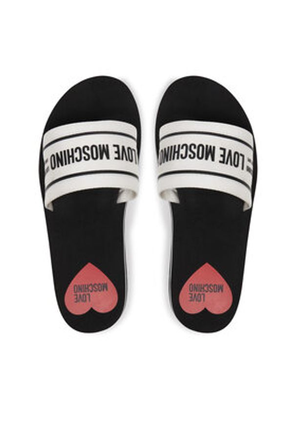 Love Moschino - LOVE MOSCHINO Klapki JA28334G0MIX6100 Biały. Kolor: biały. Materiał: materiał
