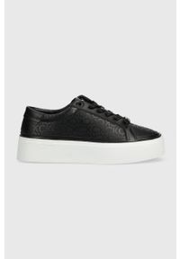 Calvin Klein sneakersy FLATFORM CUPSOLE LACE UP-EPI MN kolor czarny HW0HW01670. Zapięcie: sznurówki. Kolor: czarny. Materiał: skóra, guma. Obcas: na platformie #1