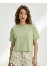 Sinsay - Bawełniana piżama dwuczęściowa z motywem koniczyny - zielony. Kolor: zielony. Materiał: bawełna #1