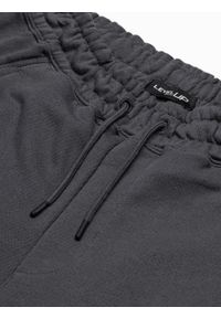 Ombre Clothing - Spodnie męskie dresowe joggery P987 - grafitowe - XL. Kolor: szary. Materiał: dresówka #6