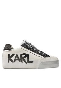 Karl Lagerfeld - KARL LAGERFELD Sneakersy KL60190 Biały. Kolor: biały. Materiał: skóra