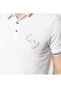 Koszulka męska Polo Armani Exchange (3KZFLC ZJ1BZ 1100). Typ kołnierza: polo. Kolor: biały. Styl: sportowy #5