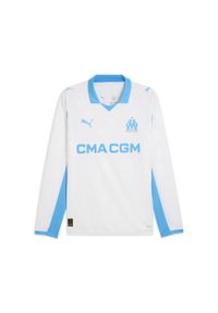 Puma - Męska koszulka domowa Olympique Marsylia 25/26 z długim rękawem PUMA. Kolor: biały, wielokolorowy, niebieski. Długość rękawa: długi rękaw. Długość: długie