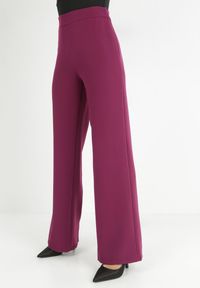 Born2be - Fioletowe Spodnie Szerokie High Waist Iners. Stan: podwyższony. Kolor: fioletowy. Materiał: tkanina #5