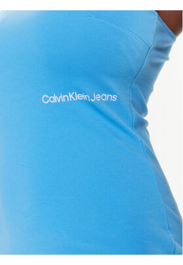 Calvin Klein Jeans Sukienka codzienna J20J220757 Niebieski Slim Fit. Okazja: na co dzień. Kolor: niebieski. Materiał: syntetyk. Typ sukienki: proste. Styl: casual