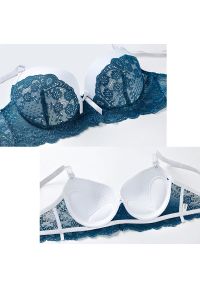 Intica - Biustonosz modelujący z koronką regulowany Laskarouda. Kolor: niebieski. Materiał: koronka. Wzór: koronka #5