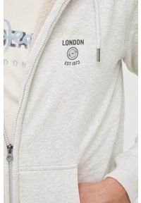 Pepe Jeans bluza Moraes męska kolor szary z kapturem melanżowa. Typ kołnierza: kaptur. Kolor: szary. Materiał: dzianina. Wzór: melanż #5