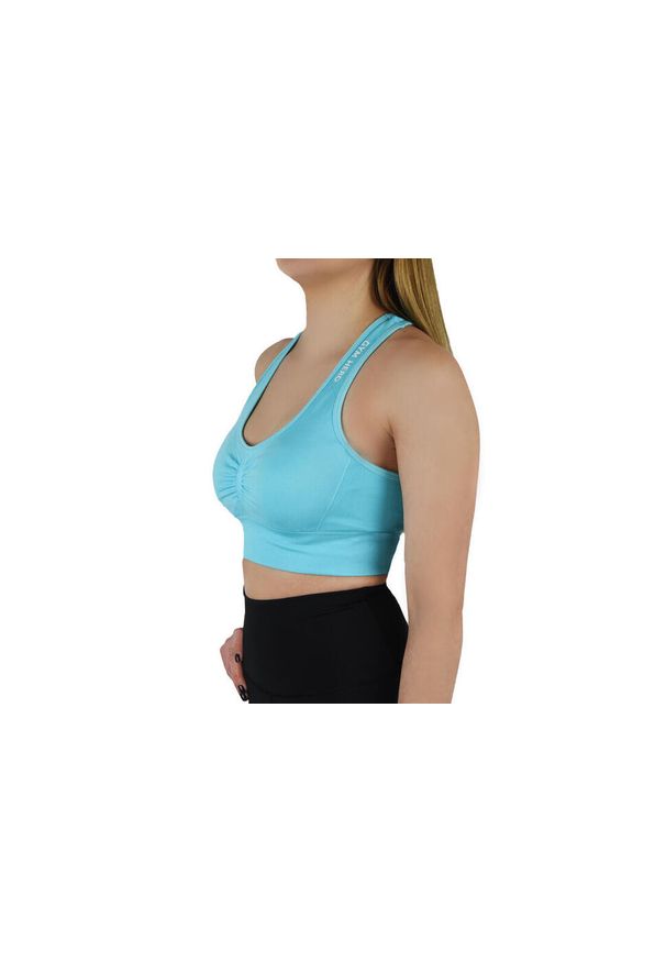 Gym Hero - Biustonosz sportowy damski GymHero Miami Cute Bra. Kolor: niebieski. Materiał: poliamid, elastan. Sport: fitness
