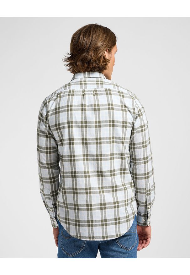 marka niezdefiniowana - LEE MĘSKA KOSZULA LEESURE SHIRT OLIVE GROVE ECRU PLAI 112363691