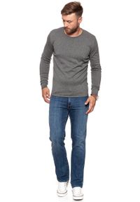 Wrangler - MĘSKI SWETER WRANGLER ROLL EDGE CREW GREY MARL W8624RGVB. Styl: klasyczny #5