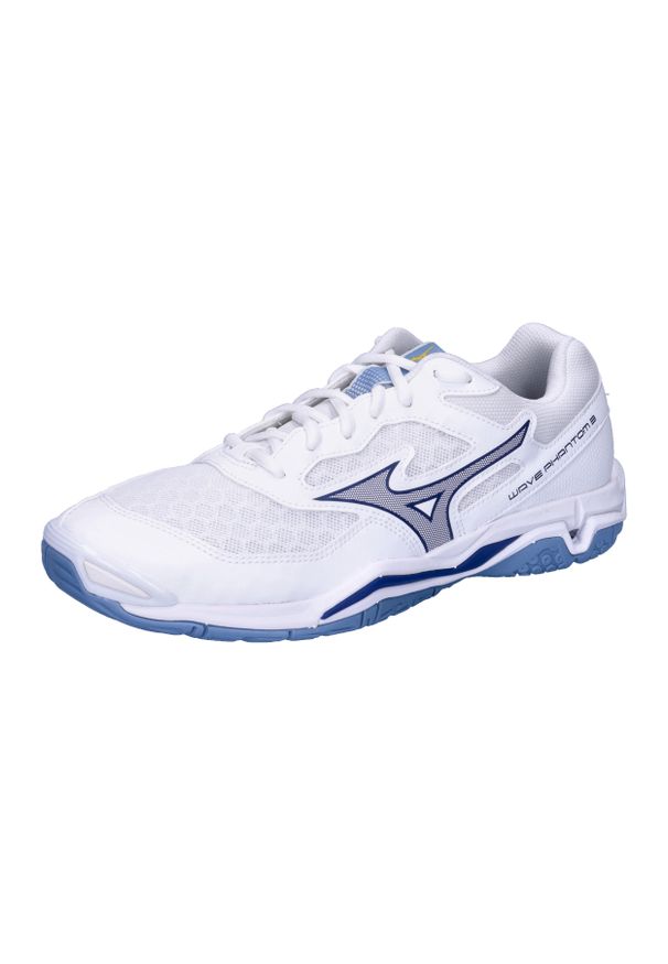 Buty halowe Mizuno Wave Phantom. Kolor: niebieski, biały, wielokolorowy. Model: Mizuno Wave. Sport: piłka ręczna
