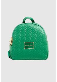 Valentino by Mario Valentino - VALENTINO Tłoczony zielony plecak z logo sunny re backpack. Kolor: zielony