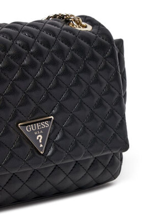 Guess Torebka HWEQG9 54121 Czarny. Kolor: czarny. Materiał: skórzane